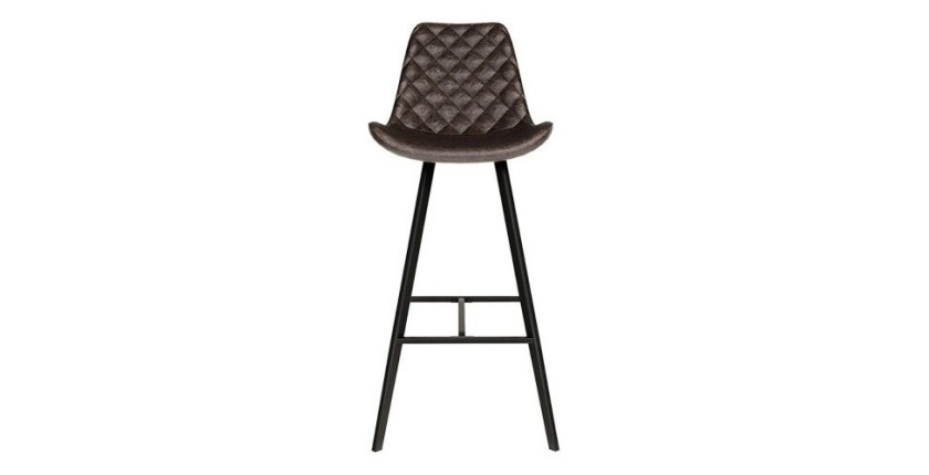 Tabouret de bar style vintage coloris brun foncé. Collection PALMADE