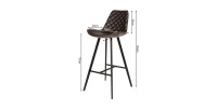 Tabouret de bar style vintage coloris brun foncé. Collection PALMADE