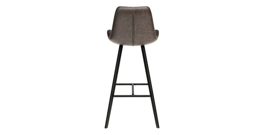 Tabouret de bar style vintage coloris brun foncé. Collection PALMADE