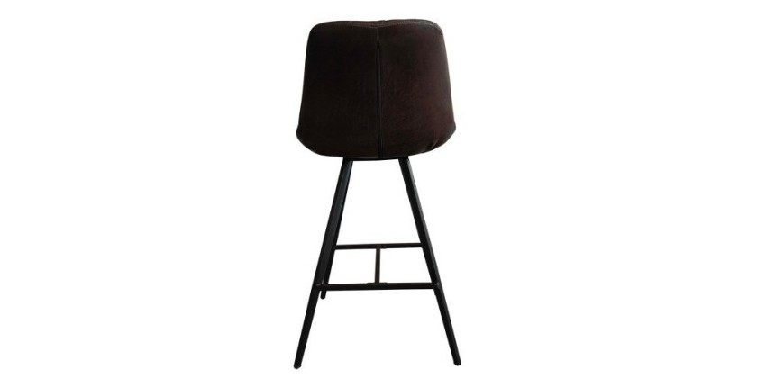 Tabouret de bar style vintage coloris brun foncé. Collection PALMADE