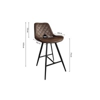 Tabouret de bar style vintage coloris brun foncé. Collection PALMADE