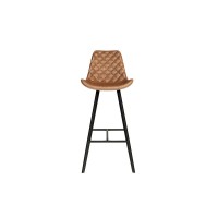 Tabouret de bar style vintage coloris cognac. Collection PALMADE