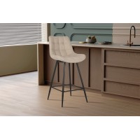 Tabouret de bar style vintage coloris beige. Collection PALMADE