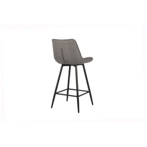 Tabouret de bar style vintage coloris gris clair. Collection PALMADE