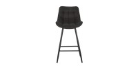 Tabouret de bar style vintage coloris gris foncé. Collection PALMADE