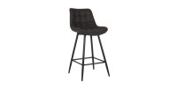 Tabouret de bar style vintage coloris gris foncé. Collection PALMADE