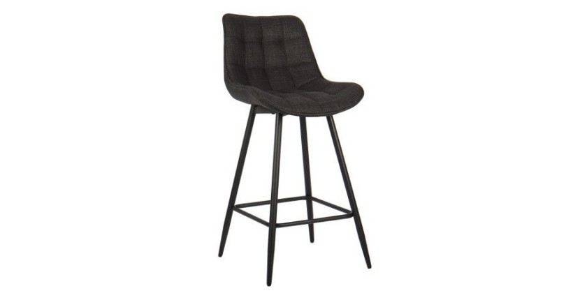 Tabouret de bar style vintage coloris gris foncé. Collection PALMADE