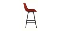 Tabouret de bar style vintage coloris rouge. Collection PALMADE