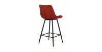 Tabouret de bar style vintage coloris rouge. Collection PALMADE