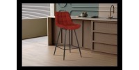 Tabouret de bar style vintage coloris rouge. Collection PALMADE