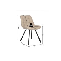 Chaise PALMADE Tissus Beige, dimension L51xH80xP61 cm, idéal pour votre cuisine ou salle à manger