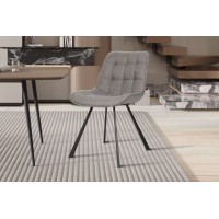 Chaise collection PALMADE Tissus Gris clair, dimension L51xH80xP61 cm, idéal pour votre cuisine ou salle à manger