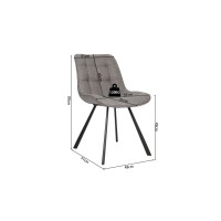 Chaise collection PALMADE Tissus Gris clair, dimension L51xH80xP61 cm, idéal pour votre cuisine ou salle à manger