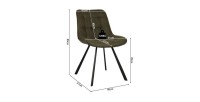 Chaise collection PALMADE Tissus Vert, dimension L51xH80xP61 cm, idéal pour votre cuisine ou salle à manger