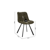 Chaise collection PALMADE Tissus Vert, dimension L51xH80xP61 cm, idéal pour votre cuisine ou salle à manger