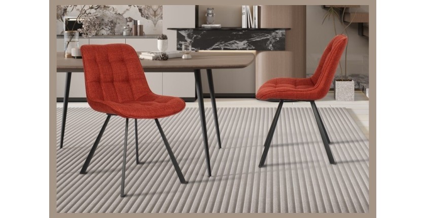 Chaise collection PALMADE Tissus Rouge, dimension L51xH80xP61 cm, idéal pour votre cuisine ou salle à manger