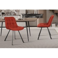 Chaise collection PALMADE Tissus Rouge, dimension L51xH80xP61 cm, idéal pour votre cuisine ou salle à manger