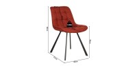 Chaise collection PALMADE Tissus Rouge, dimension L51xH80xP61 cm, idéal pour votre cuisine ou salle à manger