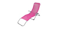 Chaise longue / bain de soleil coloris Rose 185x95x61cm