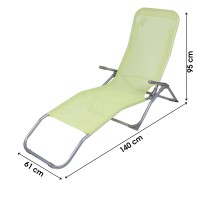 Chaise longue / bain de soleil coloris Jaune anis 185x95x61cm