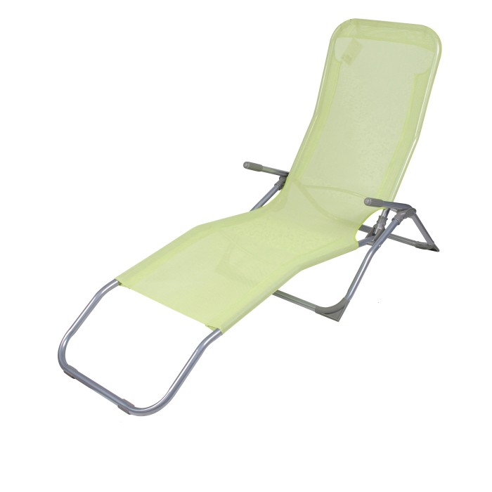 Chaise longue / bain de soleil coloris Jaune anis 185x95x61cm