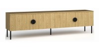 Ensemble meubles salon : Meuble TV 200 cm, table basse, buffet, chêne, collection MONDO