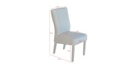 Chaise URBAN simili-cuir Blanc, dimensions: H99 x L46 x P63 cm, idéal pour une salle à manger moderne et design