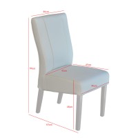 Chaise URBAN simili-cuir Blanc, dimensions: H99 x L46 x P63 cm, idéal pour une salle à manger moderne et design