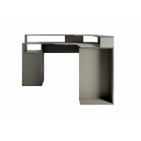 Bureau d'Angle 1 Porte GRAPHIX - 139 cm - Graphite Gris - Collection GRAPHIX