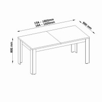 Table extensible 180-220 cm - chêne noble et noir - collection MERLIN