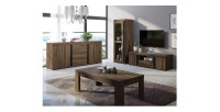 Grand buffet 220 cm - chêne noble et noir - Collection MERLIN