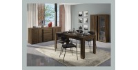 Grand buffet 220 cm - chêne noble et noir - Collection MERLIN