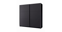 Armoire, garde robe 200 cm 2 portes coulissantes - gris graphite - Collection ARSALA