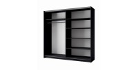 Armoire, garde robe 200 cm 2 portes coulissantes - gris graphite - Collection ARSALA