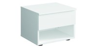 Ensemble chambre NOFI - Lit 140x200 cm avec sommier, 2 tiroirs, chevets, armoire et commode - blanc