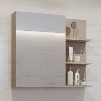 Miroir avec rangements de salle de bain GOBI coloris marron