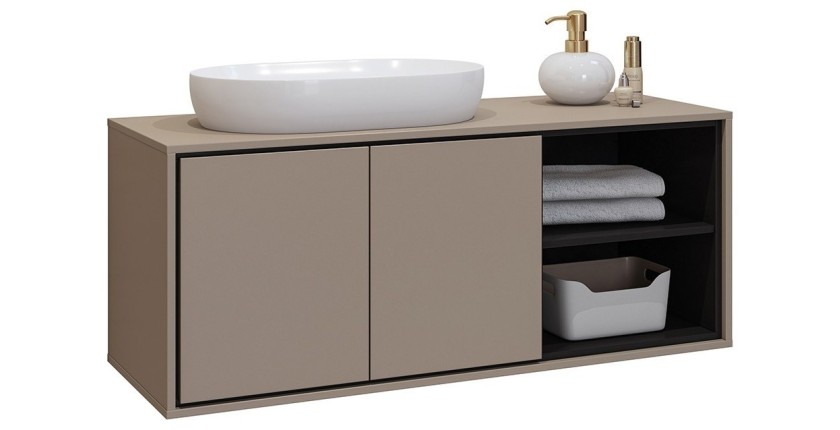 Meuble sous vasque de salle de bain 120 cm GOBI coloris marron