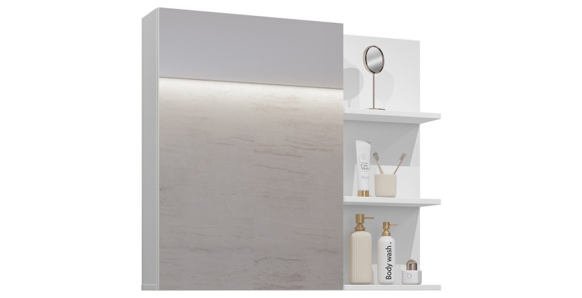 Miroir avec rangements de salle de bain GOBI coloris blanc et noir