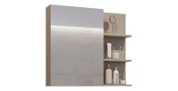 Ensemble de 3 meubles de salle de bain collection GOBI coloris marron.