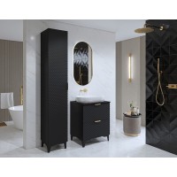 Colonne de salle de bain collection CHIC noir – Rangement moderne et élégant