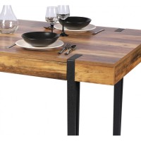 Table LOVY – Coloris bois avec pieds en Métal Noir