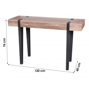 Console LOVY – Bois avec Pieds en Métal Noir