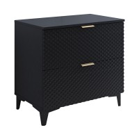 Meuble sous vasque de salle de bain 80cm avec 2 tiroirs collection CHIC coloris noir et doré