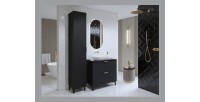 Ensemble de 2 meubles de salle de bain collection CHIC coloris noir et doré. Meuble sous vasque 80cm