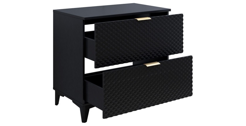 Ensemble de 2 meubles de salle de bain collection CHIC coloris noir et doré. Meuble sous vasque 80cm