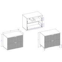 Meuble sous vasque de salle de bain 80cm avec 2 tiroirs collection CHIC coloris noir et doré