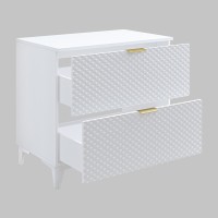 Ensemble de 2 meubles de salle de bain collection CHIC coloris blanc et doré. Meuble sous vasque 80cm