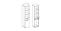 Ensemble de meuble de rangement pour machine à laver collection WASHING – Meuble bas et meuble haut – Taupe et chêne