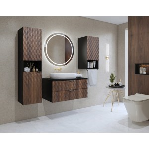 Meuble sous-vasque collection KING – Chêne foncé et noir