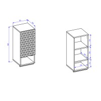 Ensemble de 3 meubles de salle de bain KING – Chêne foncé et noir - 60 cm